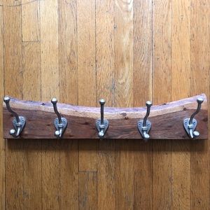 Live Edge Wooden Hook Board